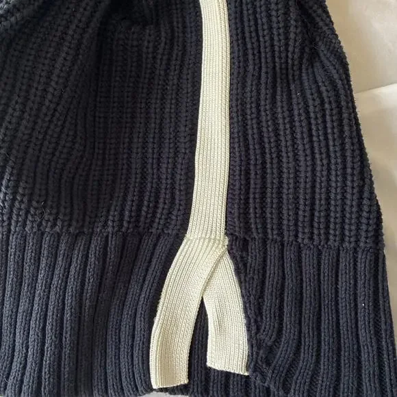 T BY TALBOTS Tipped Half-Zip Sweater Women's Size L Indigo Blue - Picture 7 of 9